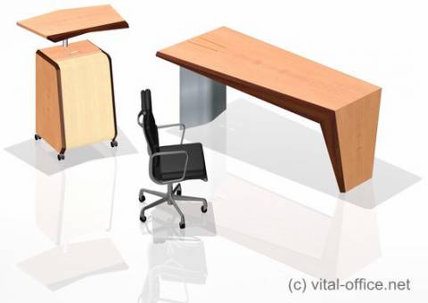 Design Variations with Base Desk and Caddy with Stand-up attachment
