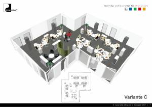 Büroplanung | Großraum-Gruppenbüro DTM-01 für DK Büro und Wohndesign GmbH